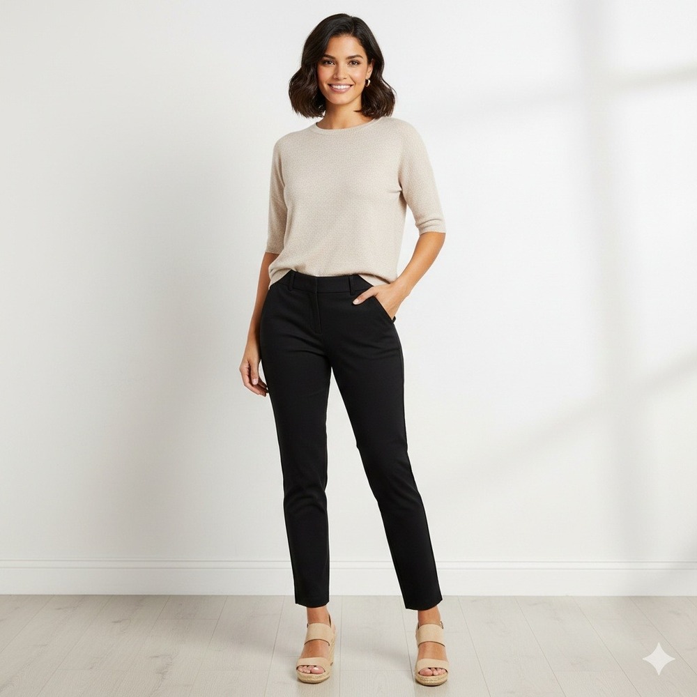 LOFT Marisa "The Riviera Pant" Women's Black Cropped Career Pants - Size 2P
